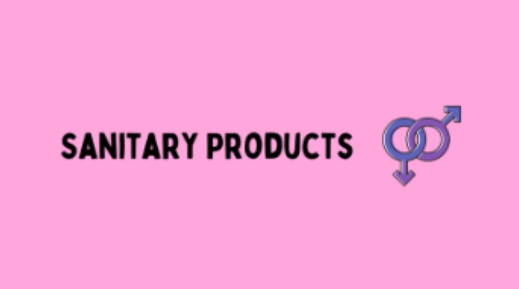 A pink background with black text and a symbol